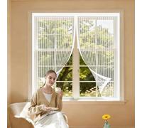 Mosquitera Magnetica 97 x 147 cm Cierre Magnético, sin Necesidad de Taladrar, Que Entre Aire Fresco Mosquiteras Magneticas para Puertas para Dormitorio Sala de Puerta, Blanco