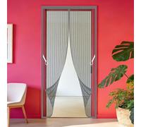 Mosquitera Magnetica 97 x 226 cm Magnético Automático Cortina Magnética Resistente a La Rotura para Puertas de Salón Balcón Corredor, Gris