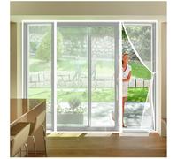 Mosquitera Magnética con Cinta de Fijación Ensanchada 4cm 95x270cm Cierre Automatico con Imanes Reforzados|Adaptable a Puertas Correderas y de Garaje|Proteccion Total Blanca