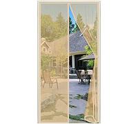 Mosquitera magnética con imán Moschi Moschiera Mosquitera Puerta Ventana Mascotas, Pegamento para puertas Dormitorio Hogar 125 x 240 cm Beige