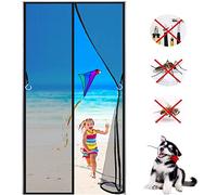 Mosquitera Magnética Cortina Antimosquitos Pantalla, 125x215cm, Personalizable, Magnética Suave Cifrado De La Puerta Silencio Raya Antimosquitos Cortina Autocebante, Negro