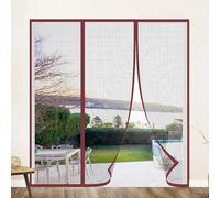 Mosquitera magnetica doble apertura puerta balcon mosquitera autoadhesiva puerta mosquitera insectos magnetica autocierre para puerta corredera garaje(300x210cm,marrón)
