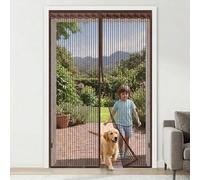 Mosquitera Magnética For Puerta 100x210 Cm, Red Reforzada Resistente Contra Insectos De Balcón, Sin Perforaciones, Cortina Protectora(Coffee,140x220cm)