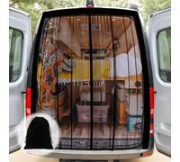 Mosquitera magnética para furgoneta, mosquitera para coche, mosquiteras, imanes Universa, cierre magnético central, autocaravanas, puerta lateral/maletero, ventilación, mosquiteras, 155 x 150 cm