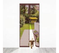 Mosquitera Magnética para Puerta 100 x 130 cm Cierre Automático con Imanes Potentes Resistente a La Rotura Transpirables Cortina Magnética para Puerta Ventanas, Marrón