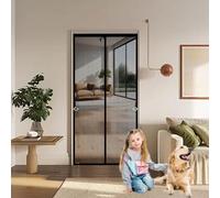 Mosquitera Magnética para Puerta 100 x 205 cm Cierre Automático, sin Taladrar Cortina Mosquitera Exterior Fácil de Instalar, Antimosquitos, Malla Fina para Garaje O Patio, Negro