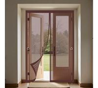 Mosquitera Magnética para Puerta 100 x 205 cm Proteger a su Familia Cortina Mosquitera Puerta Exterior Mantiene El Aire Fresco para Puertas Metálicas, Puertas de Rv, Marrón