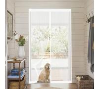 Mosquitera Magnética para Puerta 100 x 212 cm Proteger a su Familia Cortina Mosquitera Puerta Exterior Se Cierra Automáticamente para Puertas de Madera, Puertas de Hierro, Blanco