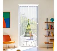 Mosquitera Magnética para Puerta 100 x 254 cm Magnético Automático Rede Mosquito Porta Magnética Resistente para Dormitorio Balcón Sala de Estar Puerta de Patio, Blanco