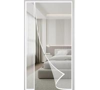 Mosquitera Magnética para Puerta 100x205cm Apertura Lateral Cortina Mosquitera para puerta de balcón Mantener los Espacios Interiores Ventilados Instalacin Fcil Blanco
