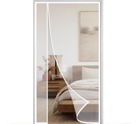 Mosquitera Magnética para Puerta 100x205cm Puerta Apertura Lateral Cortina Mosquitera para Puertas Fácil Instalación sin Taladrar Disfrute del Buen Verano en Familia Blanco