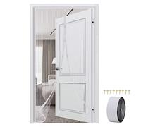 Mosquitera magnética para puerta - 100x210CM Cortina Mosquiteras para Puerta Exterior - Anti-insectos para Salón/Balcón/Dormitorio，Se Cierra Automáticamente, Fácil Instalación sin Taladrar (Blanco)
