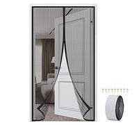 Mosquitera Magnética para Puerta - 100x210CM Cortina Mosquiteras para Puerta Exterior - Anti-insectos para Salón/Balcón/Dormitorio，Se Cierra Automáticamente, Fácil Instalación sin Taladrar (Negro)