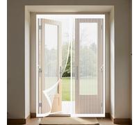 Mosquitera Magnética para Puerta 105 x 215 cm Proteger a su Familia Cortina Mosquitera Puerta Exterior Mantiene El Aire Fresco para Puertas Metálicas, Puertas de Rv, Blanco