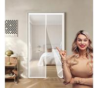 Mosquitera Magnética para Puerta 108 x 125 cm con Imanes, Cierra Automáticamente Mosquiteras Magnéticas Fácil Instalación, Mantiene El Aire Fresco Corredera de Patio, Blanco