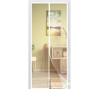 Mosquitera Magnética para Puerta 110 x 185 cm Cortina Magnética para Puertas Cierre Magnético de Arriba a Abajo, Automáticamente, Mantiene El Aire Fresco, para Patio Balcón, Blanco