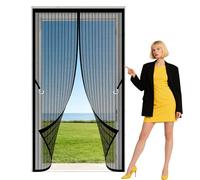 Mosquitera Magnética para Puerta 110 x 210 cm Magnético Automático Fly Curtains for Door Fácil Instalación sin Taladrar para Puerta Exterior de Balcón Patio, Negro