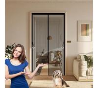 Mosquitera Magnética para Puerta 115 x 125 cm Contra Respirable, con Imanes Mosquiteras para Puertas Anti-Insectos, Resistente, Fácil Instalación Corredera de Patio, Negro
