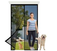Mosquitera Magnética para Puerta 117 x 217 cm Contra Respirable, con Imanes Cortinas Mosquiteras Anti-Insectos, Resistente, Fácil Instalación para Garaje O Patio, Negro