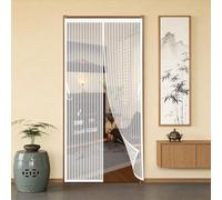 Mosquitera Magnética para Puerta 120 x 235 cm Antimosquito con Imanes Cierre Automático Cortina Hecha de Malla Mantiene El Aire Fresco para Puerta Del Balcón, Patio, Blanco