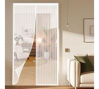 Mosquitera Magnética para Puerta 120 x 235 cm Antimosquito con Imanes Cierre Automático Cortina Hecha de Malla Mantiene El Aire Fresco para Puerta Del Balcón, Patio, Blanco