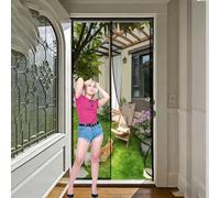 Mosquitera Magnética para Puerta 120 x 235 cm con Imanes, Cierra Automáticamente Cortina Magnética Fácil Instalación, Mantiene El Aire Fresco para Puerta Doble Balcón, Negro