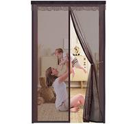 Mosquitera Magnética para Puerta 120x195cm,Cortina Mosquitera con Imanes Potentes,Cierre Automático,sin Taladrar,Mosquiteras Porta Imantada para Puertas Exteriores Balcone Patio,Marrón