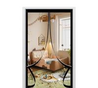 Mosquitera Magnética para Puerta 123 x 188 cm Se Cierra Automáticamente Cortina Magnetica Mosquitera Fácil Instalación sin Taladrar para Puerta Exterior de Balcón/Patio, Negro