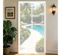 Mosquitera Magnética para Puerta 131 x 180 cm Cierra Automáticamente, Fácil Instalación sin Taladrar Magnético Cortina para Protección Contra Insectos para Balcón, Entrada, Blanco