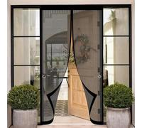 Mosquitera Magnética para Puerta 132 x 187 cm Proteger a su Familia Cortina Mosquitera Puerta Exterior Se Cierra Automáticamente para Exterior, de Balcón/Patio, Negro