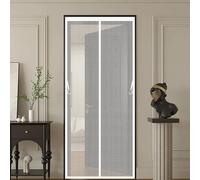 Mosquitera Magnética para Puerta 135 x 150 cm Contra Respirable, con Imanes Cortina Mosquitera Magnética Fácil de Instalar, Antimosquitos, Malla Fina para Garaje O Patio, Blanco