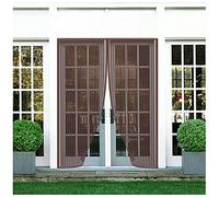 Mosquitera Magnética para Puerta 135x210cm Marrón Cortina de Malla Antimosquitos Cierre Automático, Cortina Mosquitera Puerta Magnetica para Sala de Estar, Patio, Cocina, Dormitorio, Balcón