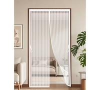 Mosquitera Magnética para Puerta 147 x 237 cm Antimosquito con Imanes Cierre Automático Mosquitera para Puerta Mantiene El Aire Fresco para Puertas de Salón Balcón Corredor, Blanco