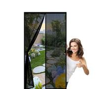Mosquitera Magnética para Puerta 155 x 190 cm Mantiene El Aire Fresco Dentro y Los Bichos Fuera, Cinta Mágica, Imanes Cierre Automático, Mosquiteras de Ventanas, Cortinas Anti-Insectos, Negro