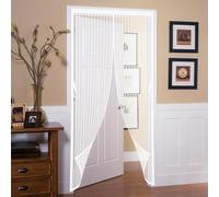 Mosquitera Magnética para Puerta 159 x 215 cm Antimosquito con Imanes Cierre Automático Mosquitera para Puerta Mantiene El Aire Fresco para Puertas de Salón Balcón Corredor, Blanco