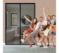 Mosquitera Magnetica para Puerta 165 x 205 cm Se Cierra Automáticamente, Fácil Instalación sin Taladrar Cortina de Puerta Mosquitera para Balcón, Cocina, Dormitorio, Negro