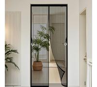 Mosquitera Magnética para Puerta 180 x 257 cm Antimosquito con Imanes Cierre Automático Mosquitera para Puerta Fácil Instalación sin Taladrar para Salón Balcón Corredor Cocina, Negro