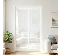 Mosquitera Magnética para Puerta 184 x 210 cm Evita El Paso de Insectos, para Dejar Pasar El Aire Cortina Protección Contra Insectos para Puertas de Salón Balcón Corredor, Blanco