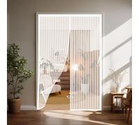 Mosquitera Magnética para Puerta 187 x 105 cm Antimosquito con Imanes Cierre Automático Mosquitera Imantada Puerta Fácil Instalación sin Taladrar para Salón Balcón Corredor Cocina, Blanco