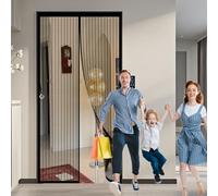 Mosquitera Magnética para Puerta 216 x 222 cm Antimosquitos, sin Taladrar Cortina de Malla Fácil Instalación con Cinta Mágica para Salón Balcón Corredor Cocina, Negro