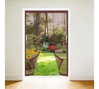 Mosquitera Magnética para Puerta 360 x 350 cm Cierre Automático con Imanes Potentes Resistente a La Rotura Transpirables Cortinas Mosquiteras para Puertas Del Balcón, Marrón