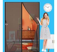 Mosquitera Magnética para Puerta 52 x 265 cm Cierre Automático, Antimosquitos, con Imanes Mosquitera de Fibra de Vidrio para Puerta Exterior de Balcón Patio, Negro