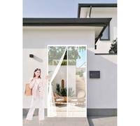 Mosquitera Magnética para Puerta 55 x 80 cm Cierre Automático, Antimosquitos, con Imanes Cortinas Mosquiteras para Puerta Exterior de Balcón Patio, Blanco