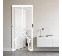 Mosquitera Magnética para Puerta 60 x 135 cm Cierre Automático con Imanes Potentes Resistente a La Rotura Transpirables Mosquiteras para Puertas para Puerta Ventanas, Blanco