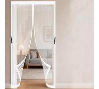 Mosquitera Magnética para Puerta 60 x 135 cm Cierre Automático con Imanes Potentes Resistente a La Rotura Transpirables Puerta Magnética para Ventanas, Blanco