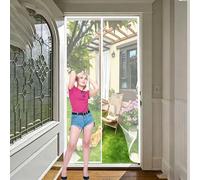 Mosquitera Magnética para Puerta 60 x 165 cm con Imanes, Cierra Automáticamente Cortina Magnética Fácil Instalación, Mantiene El Aire Fresco para Puerta Doble Balcón, Blanco