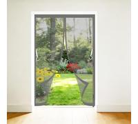 Mosquitera Magnética para Puerta 65 x 160 cm Cierre Automático con Imanes Potentes Resistente a La Rotura Transpirables Cortina Mosquitera para Puertas Del Balcón, Gris