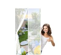 Mosquitera Magnética para Puerta 65 x 185 cm Mantiene El Aire Fresco Dentro y Los Bichos Fuera, Cinta Mágica, Imanes Cierre Automático, Mosquiteras de Ventanas, Cortinas Anti-Insectos, Blanco