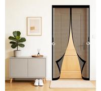 Mosquitera Magnética para Puerta 65 x 75 cm Cierre Automático con Imanes Potentes Resistente a La Rotura Transpirables Cortina Mosquiteras para Puerta Ventanas, Negro