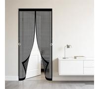 Mosquitera Magnética para Puerta 65 x 75 cm Cierre Automático con Imanes Potentes Resistente a La Rotura Transpirables Cortina Mosquiteras para Puertas Del Balcón, Negro